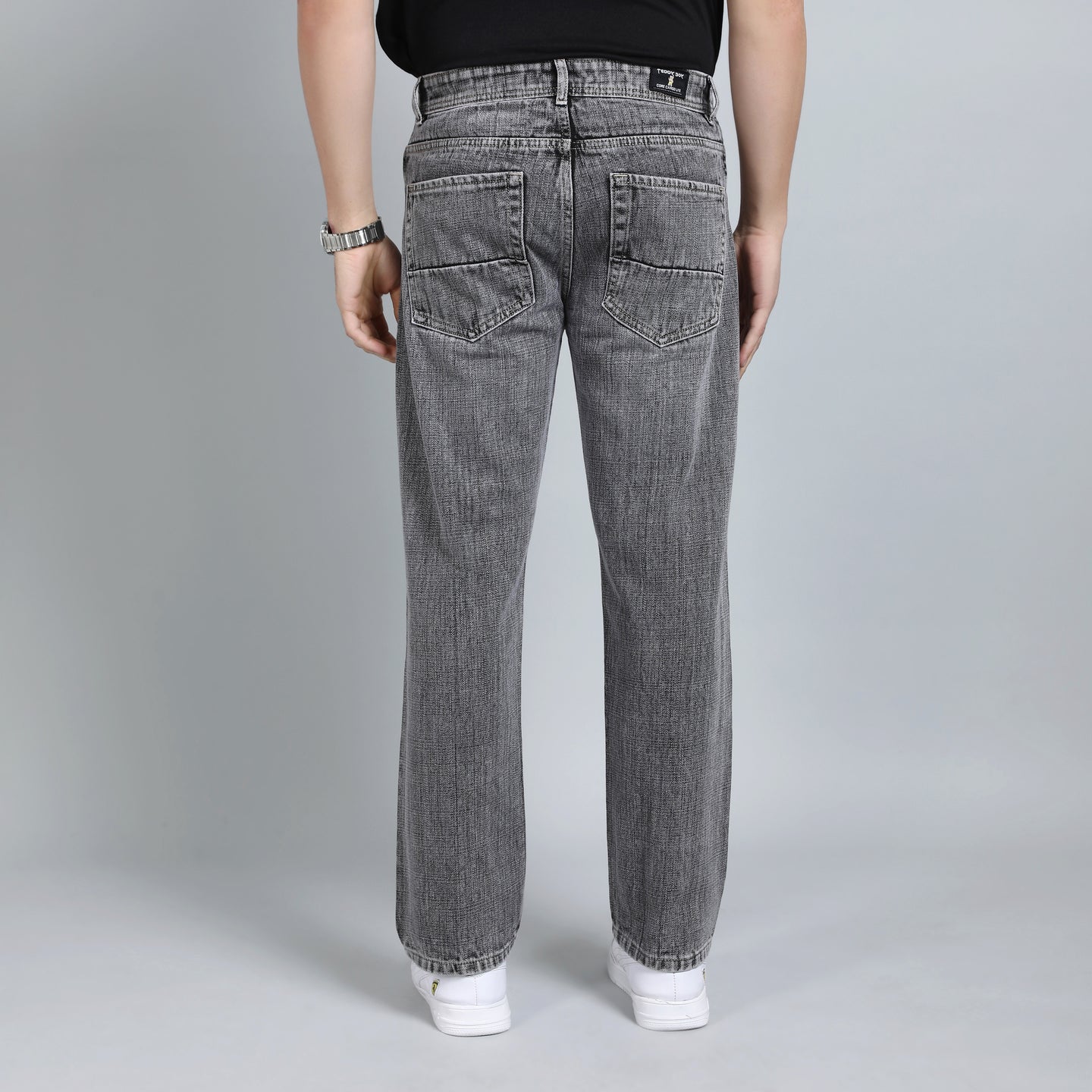 LIGHT GREY BAGGY FIT JEAN TEDDY 4753-2